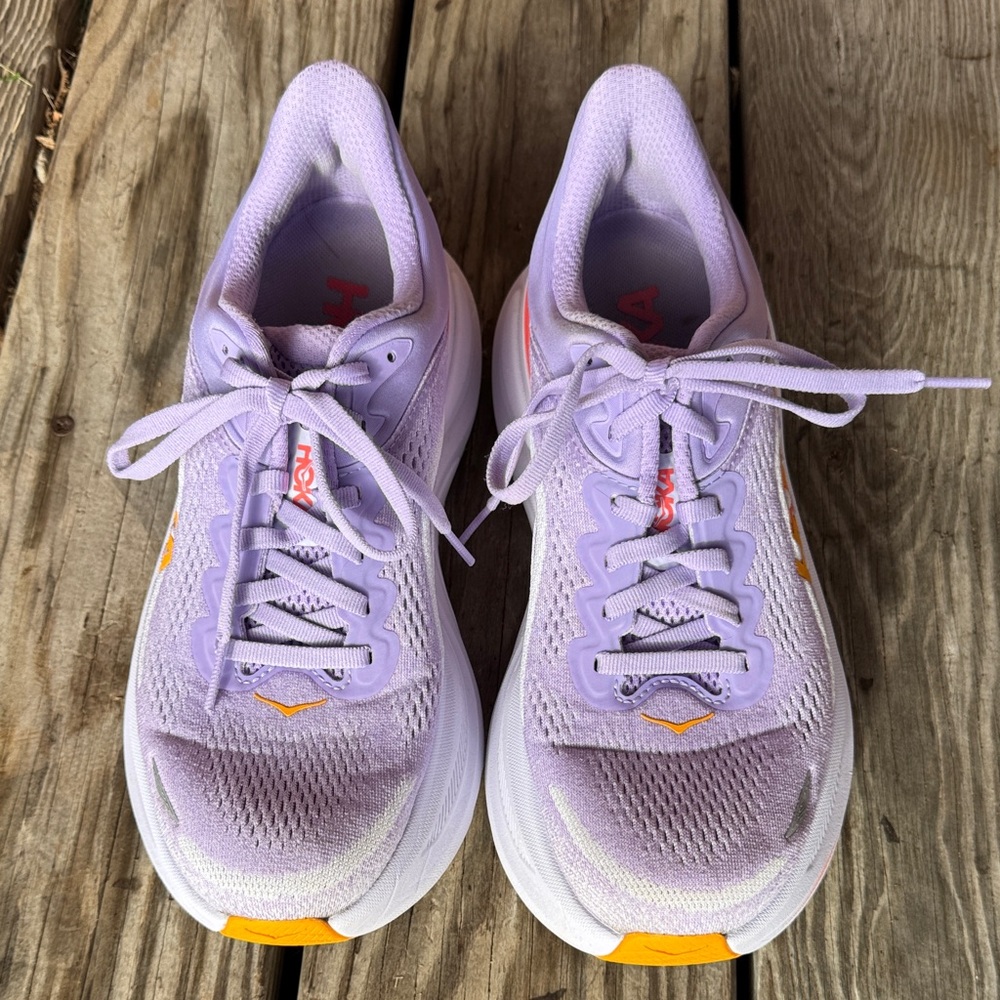 Hoka Women's Lavender and Orange Sneakers